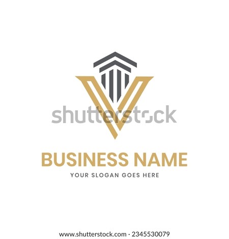 Initial V letter attorney law logo. V letter law, lawyer, legal, attorney, law firm logo vector eps. Alphabet V attorney and law symbol