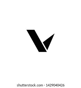 initial v letter with bird concept