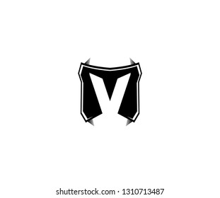 Initial V Letter Isolated Modern Sporty Strong Emblem Logo Design