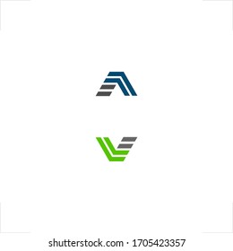 diseño inicial del guión del logotipo de la letra A V