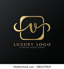 Initial V letter Logo Design vector Template. Abstract Luxury Letter V Logo Design