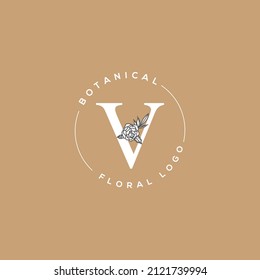 Initial V letter luxury beauty flourishes ornament monogram logo