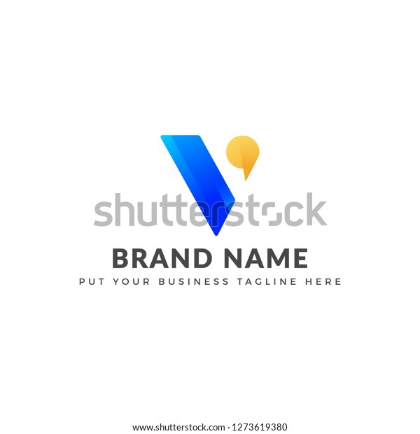 Thephoto Blue And Yellow V Logo Name