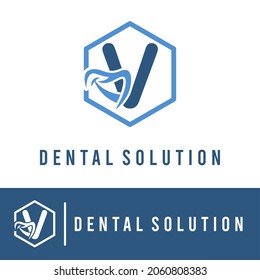 Initial V Letter with Smile for Dental Clinic Business logo Concept. Teeth Care. Dentist Orthodontist Health Care Medical Modern Logo Template