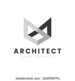 Initial V with line concept for architecture desainer logo