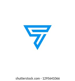 initial V logo V combination V technologies IT abstract