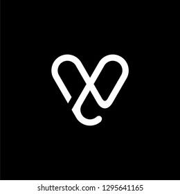 initial V logo V combination V technologies IT abstract