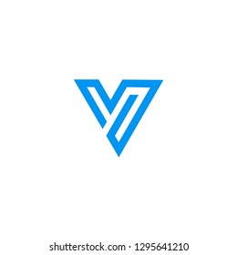 initial V logo V combination V technologies IT abstract