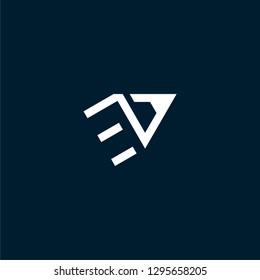 initial V logo V combination V technologies IT abstract
