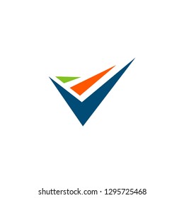 initial V logo V combination V technologies IT abstract combination V