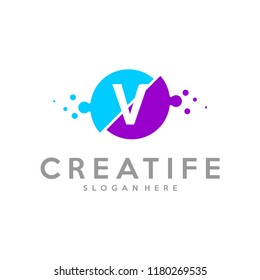 Initial V logo concepts template vector