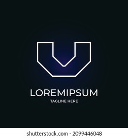 Initial V logo design Silver 3D