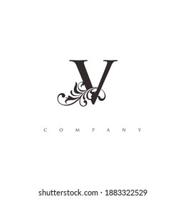 initial V logo with ornament