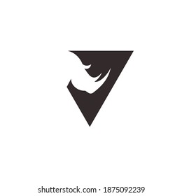 Initial V Logo With Rhinos Symbol
