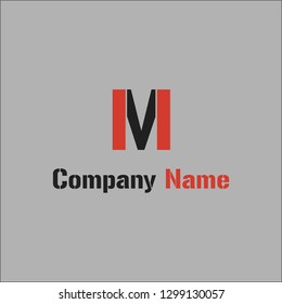 initial V M edge modern strong bold minimalist logo design  company