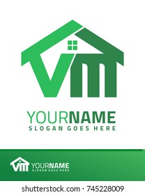 Initial V & M real estate logo template vector