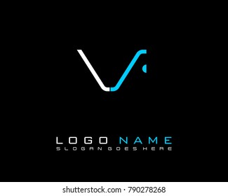 Initial V & A minimalist logo template vector