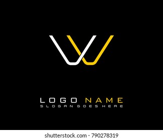 Initial V & V minimalist logo template vector