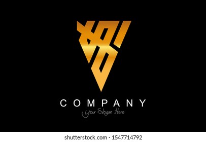 Initial V Modern Trendy Design Logo. Letter V Icon Logo with gold color and luxury style for your business.