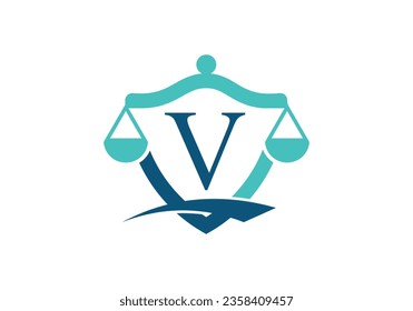  Alfabeto de monograma V inicial con símbolo de signo de escala de ley.
Abogado, Legal, Servicio de Abogados, Oficina Jurídica, Escala, Plantilla de Logo