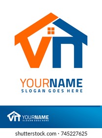Initial V & N real estate logo template vector