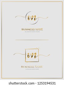 Initial V N VN handwriting logo vector. Letter handwritten logo template.