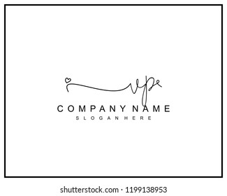 Initial V P handwriting logo template vector