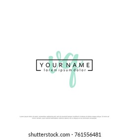 Initial V & Q elegant logo template vector