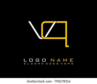 Initial V & Q minimalist logo template vector