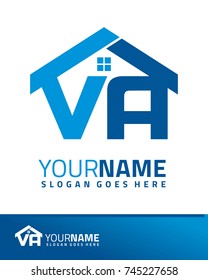 Initial V & A real estate logo template vector