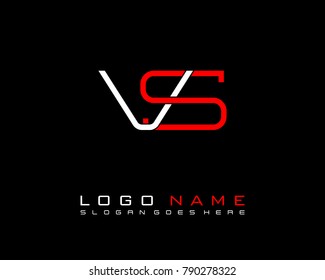Initial V & S minimalist logo template vector