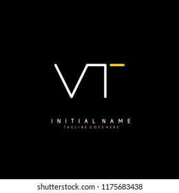 Initial V T minimalist modern logo identity vector