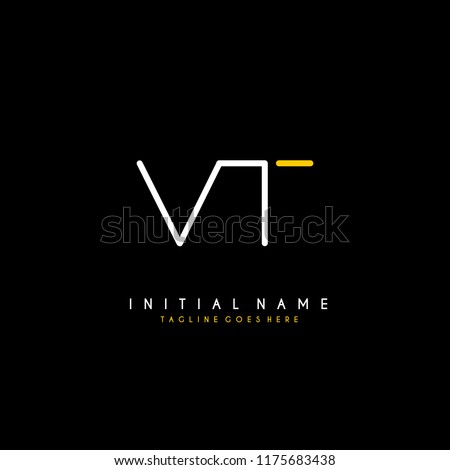 Initial V T minimalist modern logo identity vector