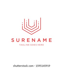 Initial V technology logo vector illustration icon