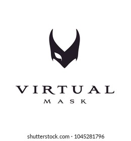 Initial V Venetian Ball Mask Masquerade Party logo design