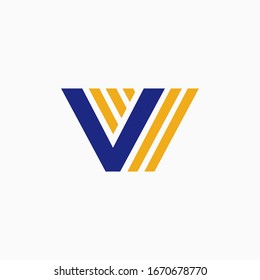 Initial V or VV Logo vector icon. Abstract letter V logotype design template.