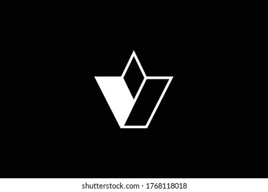 Initial V VV modern monogram and elegant logo design, Professional Letters Vector Icon Logo on black background.