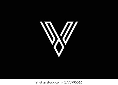 Initial V VV WV VW modern monogram and elegant logo design, Professional Letters Vector Icon Logo on black background.