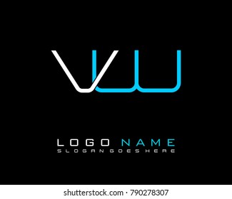 Initial V & W minimalist logo template vector