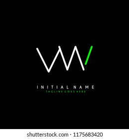 Initial V W minimalist modern logo identity vector