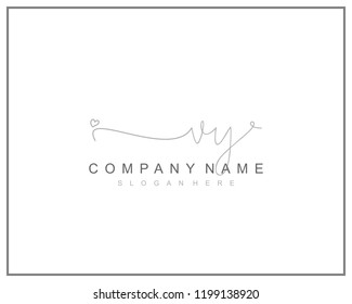 Initial V Y handwriting logo template vector