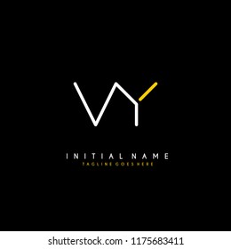 Initial V Y minimalist modern logo identity vector