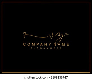 Initial V Z handwriting logo template vector