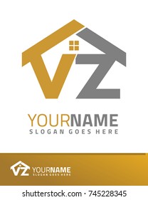 Initial V & Z real estate logo template vector