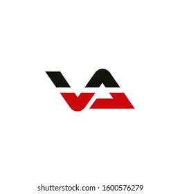 Initial VA icon design template elements for business company logo. Outstanding professional elegant trendy awesome artistic black and red color. Logotype idea vector isolated on white background.