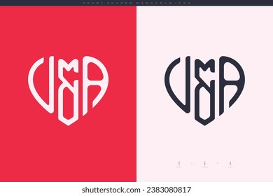 Erstmalige VA-Buchstaben mit rotem Herzen und Logo-Logosymbol-Monogramm-Konzept