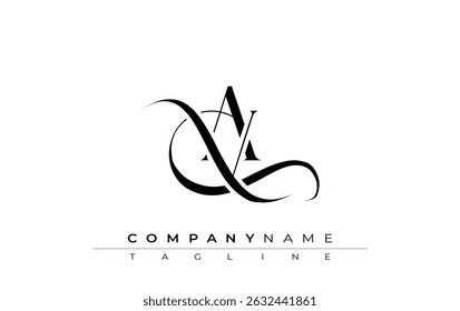 Initial VA Logo Design Vector. Elegant Monogram Logo Design with Decorative Elements and Typography