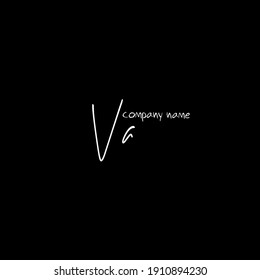 Initial Va logo handwriting vector