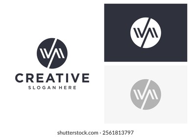 initial va vector modern logo