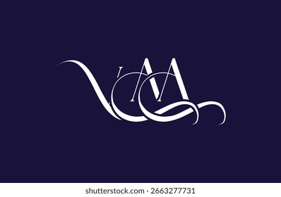 Diseño inicial del logotipo de la letra VAA. Diseño elegante del logotipo del monograma con los Elementos decorativos y la tipografía